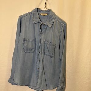 Liverpool button front 100% Lyocell patch pocket blouse.  Sz S GUC